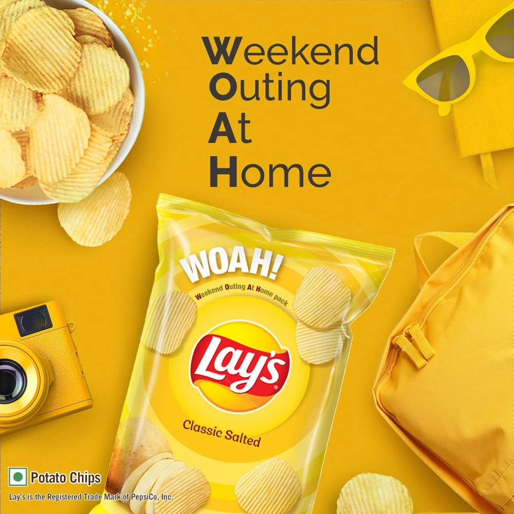 Lay's Potato Chips - Classic Salted Pouch, 90 Gm