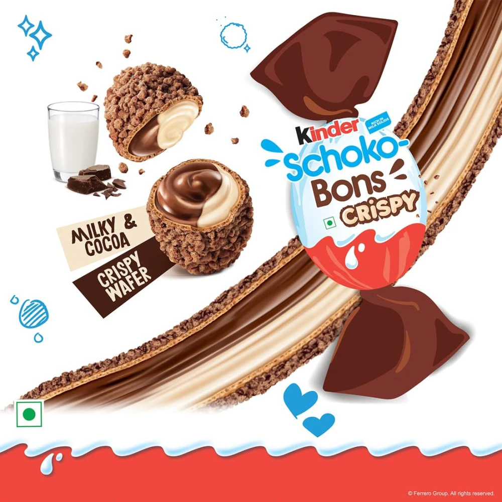 Kinder Schoko-Bons Crispy, Milk Chocolate Wafer