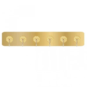 M ved Wall Mounted Coat Hook Rack, 6 Double Hooks plate,
