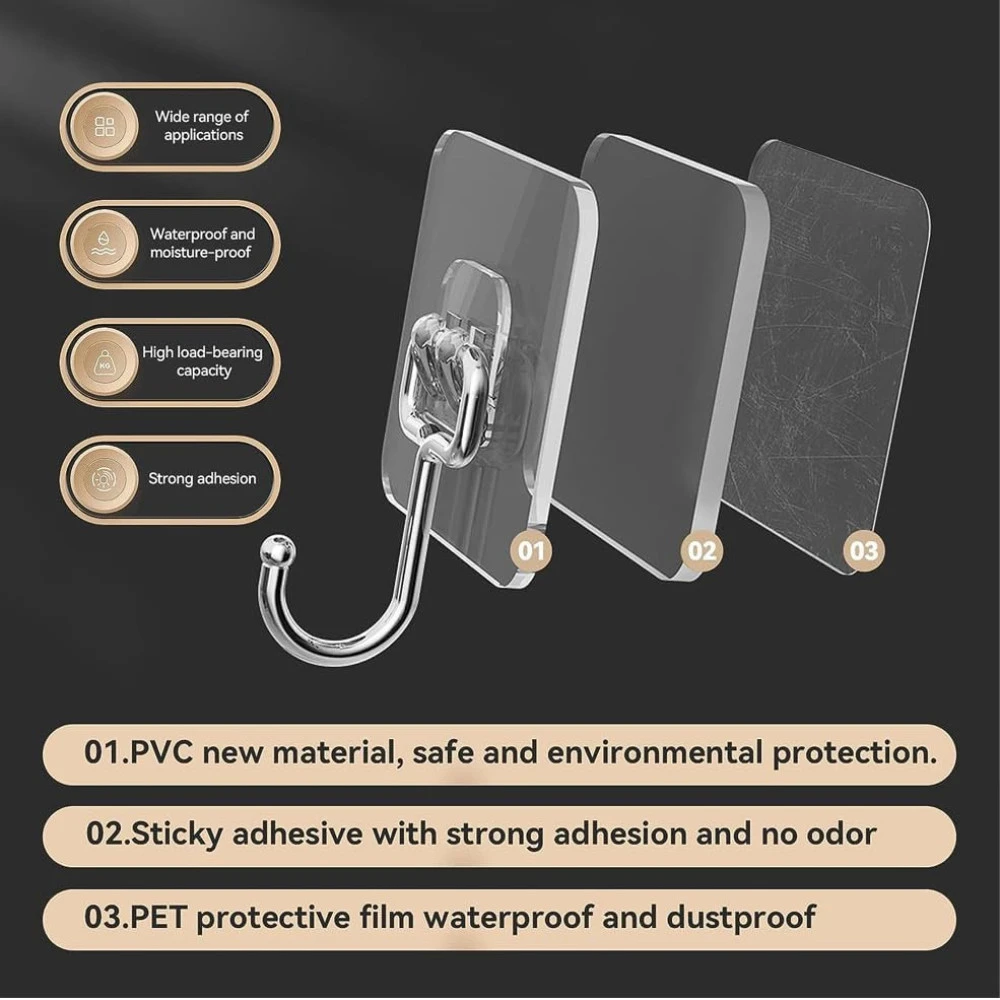 M ved Enterprises Heart-Shaped Stainless Steel Hooks, Set