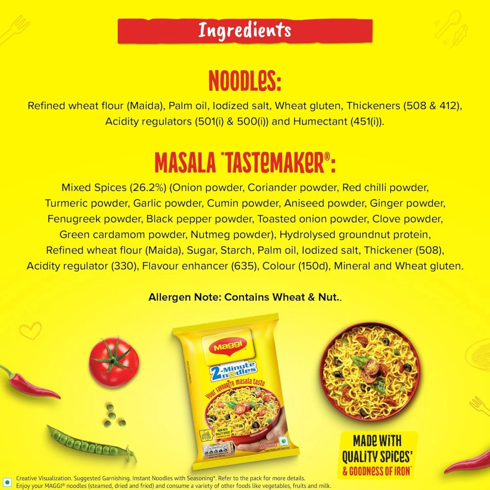 2-Minute Instant Noodles,Masala Noodles 70gm(10)