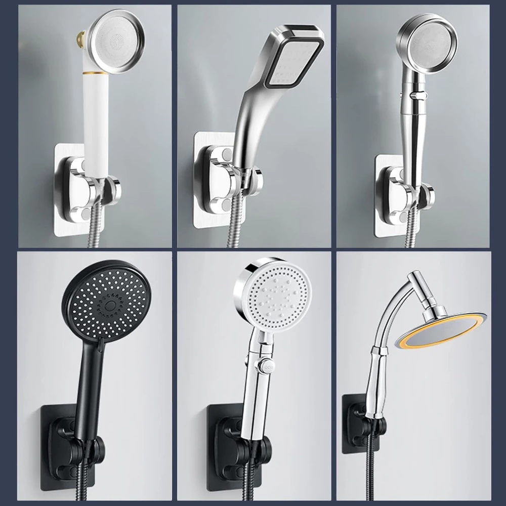 M ved  black big Self Adhesive Adjustable Shower Head Holder hook