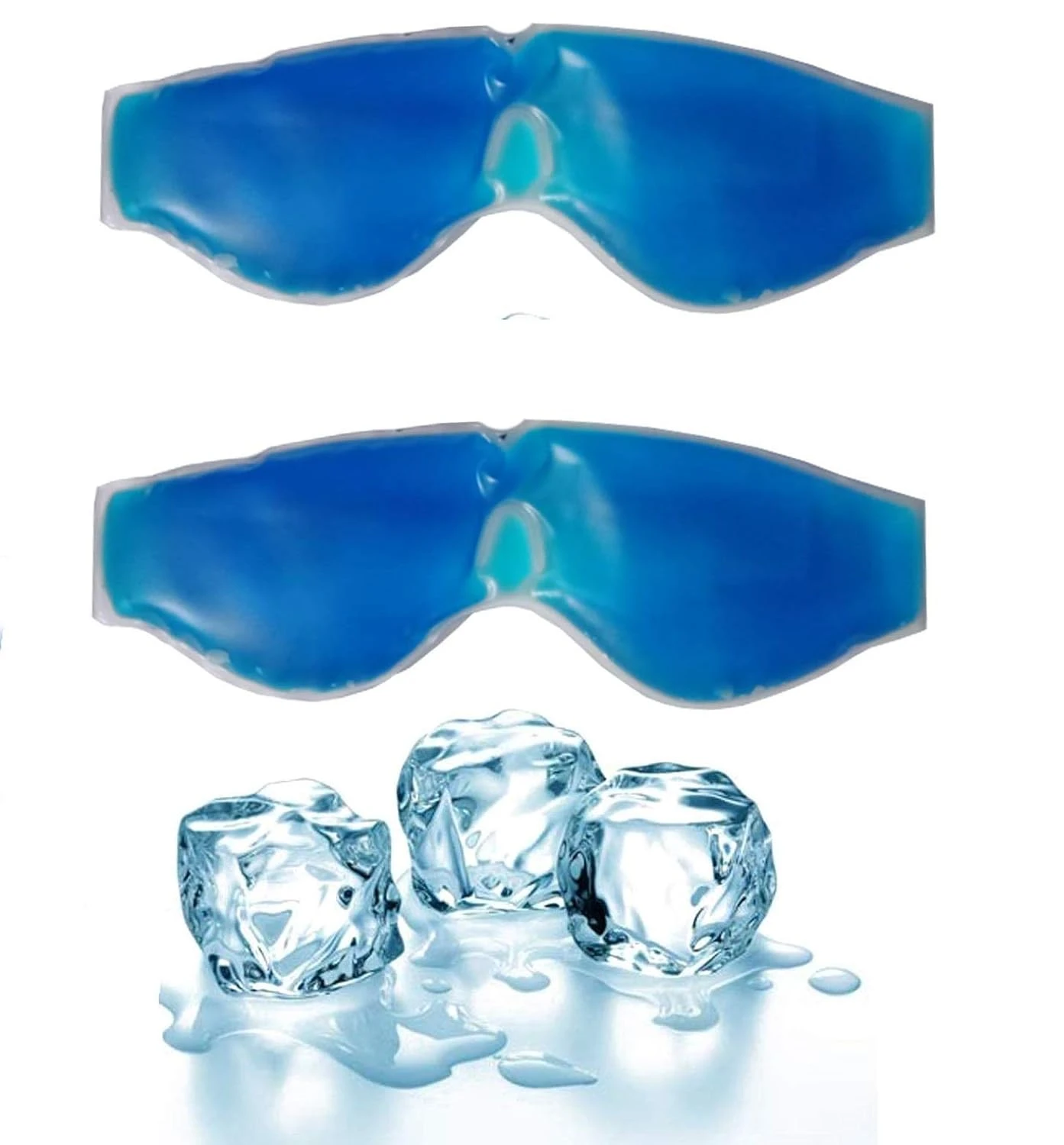 2Pcs Aqua Cooling Gel Relaxing Eye Mask for Dark Circles, Dry Eyes, Cooling Eyes, Pain Relief, Redness, Eye Patches, Sleeping Cool Pad Suitable for All Family Members – Blue