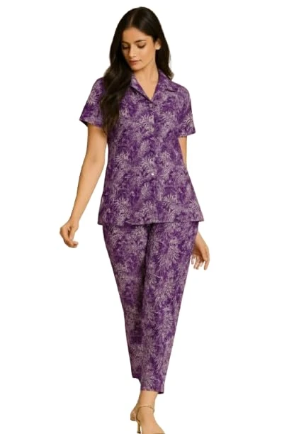 PickCell Printed Delta Fabric Coord Set for Women | Floral Shirt & Pant Co-Ord Set | Casual & Regular Wear Outfit