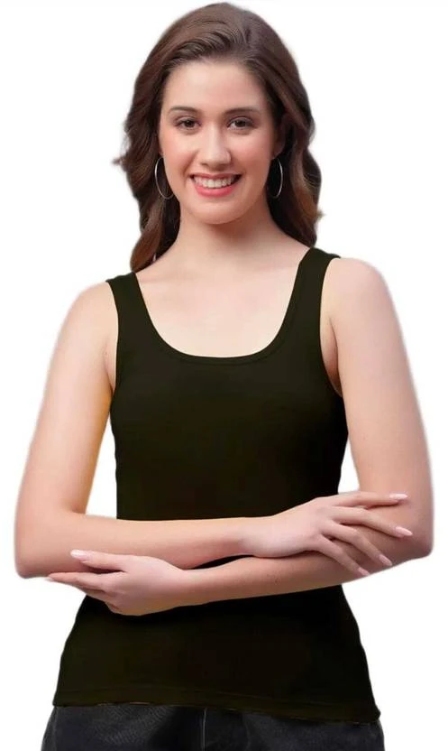 Casual Sleeveless Solid Women Black Top