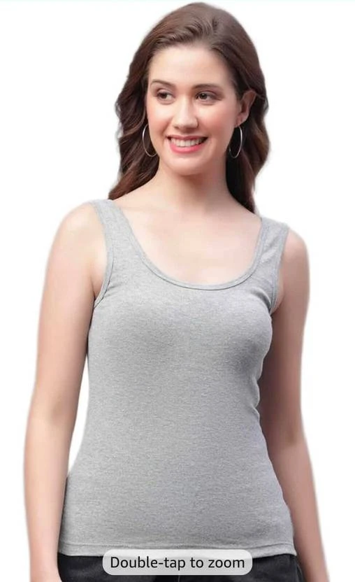 Casual Sleeveless Solid Women Grey Top