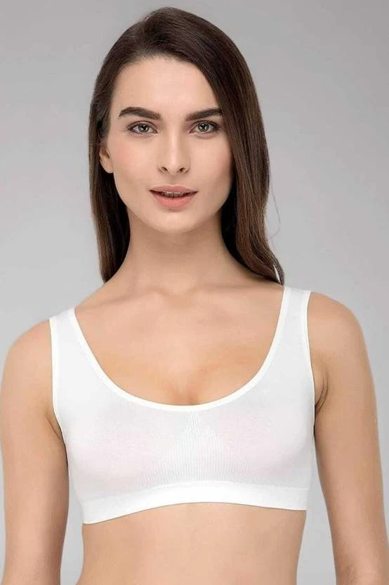 Women Bralette Non Padded Bra  (White)