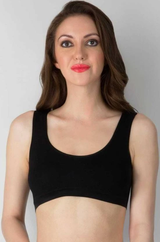 Women Bralette Non Padded Bra  black
