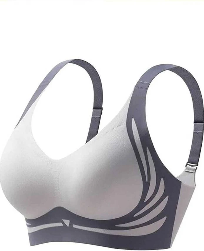 Women Sports Lightly Padded Bra  (White)