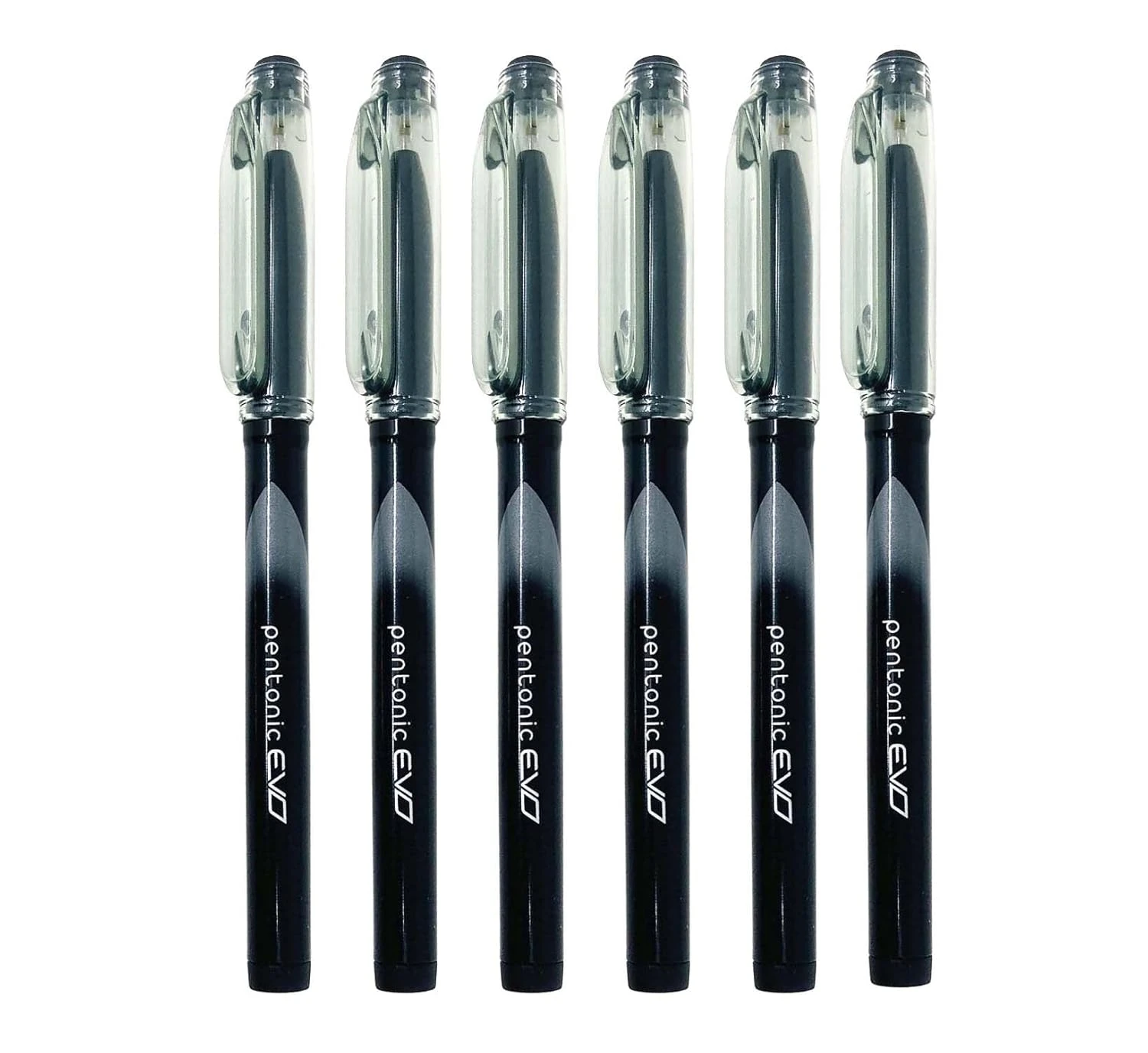 0.7 mm Roller Ball Pens, Blue & Black Ink, Pack of 6
