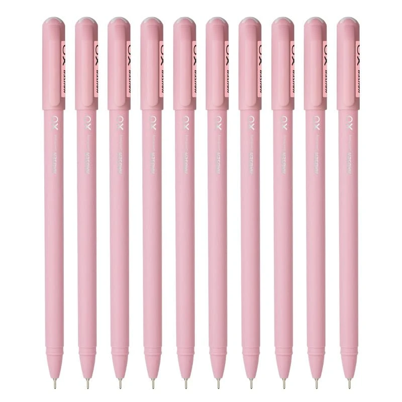 0.7Mm Ball Pen Box Pack | Sleek Body & Minimalistic Design | Matt Finish & Solid Body Type | Low Viscosity Ink With Ultra Durable Tip | Red Ink, Pack Of 10 Pens