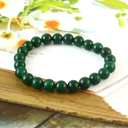 Green Jade Bracelet | Certificate of Authenticity | For Luck, Peace and Prosperity | Astrology Bracelet for Men and Women | Beautifully Crafted with Healing Crystals