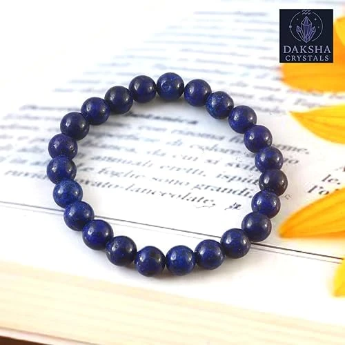 Lapis Lazuli Bracelet | Certificate of Authenticity | Enhances Wisdom, Intuition & Mental Clarity | Astrology Bracelet for Men and Women | Beautifully Crafted with Healing Crystals