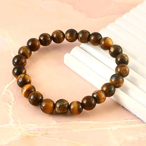 Tiger Eye Bracelet | Healing Crystal for Confidence & Protection | Natural Tiger Eye Stone | Crystal Bracelet for Women & Men | Certificate of Authenticity