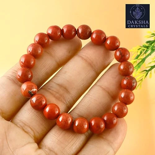 Red Jasper Bracelet | Certificate of Authenticity | For Stability, Strength and Endurance | Astrology Bracelet for Men and Women | Beautifully Crafted with Healing Crystals