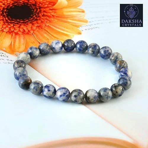 Natural Sodalite Bracelet | Certificate of Authenticity | For Clarity, Intuition and Communication | Astrology Bracelet for Men and Women | Beautifully Crafted with Healing Crystals