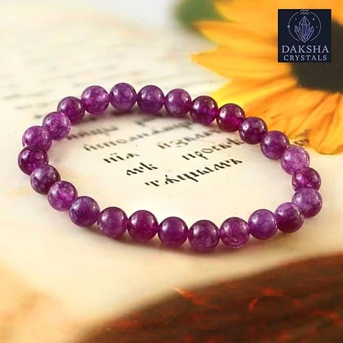 Natural Amethyst Bracelet | Certificate of Authenticity | Reduce Stress, Anxierty and Negative thoughts | Astrology Bracelet for Men and Women | Beautifully Crafted with Healing Crystals