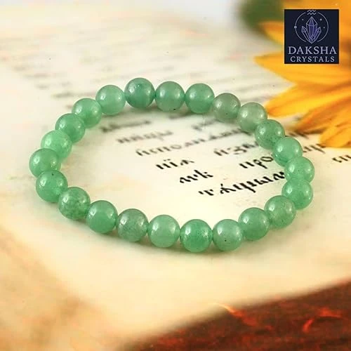 Natural Green Aventurine Bracelet | Certificate of Authenticity | Attracts Abundance, Opportunity & Luck | Astrology Bracelet for Men and Women | Beautifully Crafted with Healing Crystals