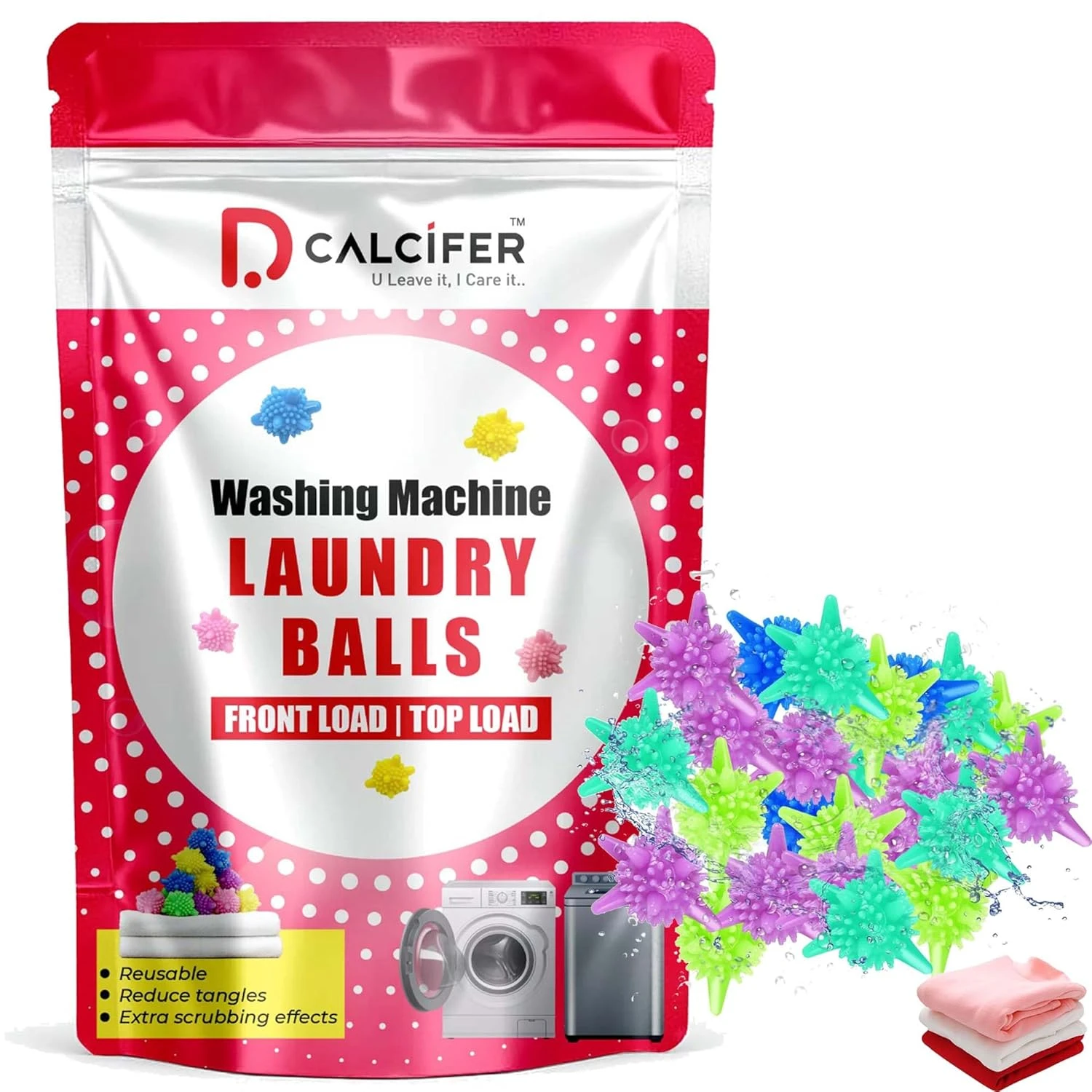 Washing Machine Cleaner Balls, Reusable Tangle Free Clothes Cleaning Ball, Scrubbing Laundry Balls, Washing Balls Enhance Cleaning Power, Unique Size & Shape For Better Clean Pack Of 15