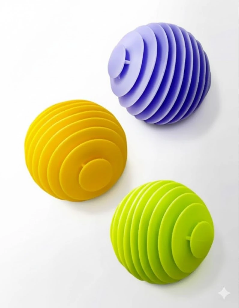 Laundry Washer Ball's Reusable Anti-Entanglement Stirring Ball Dryer Balls Laundry Ball's for Dryer Anti Static Silicone Agitator ball's for Washing Machine Soft and Durable (Pack of 3)