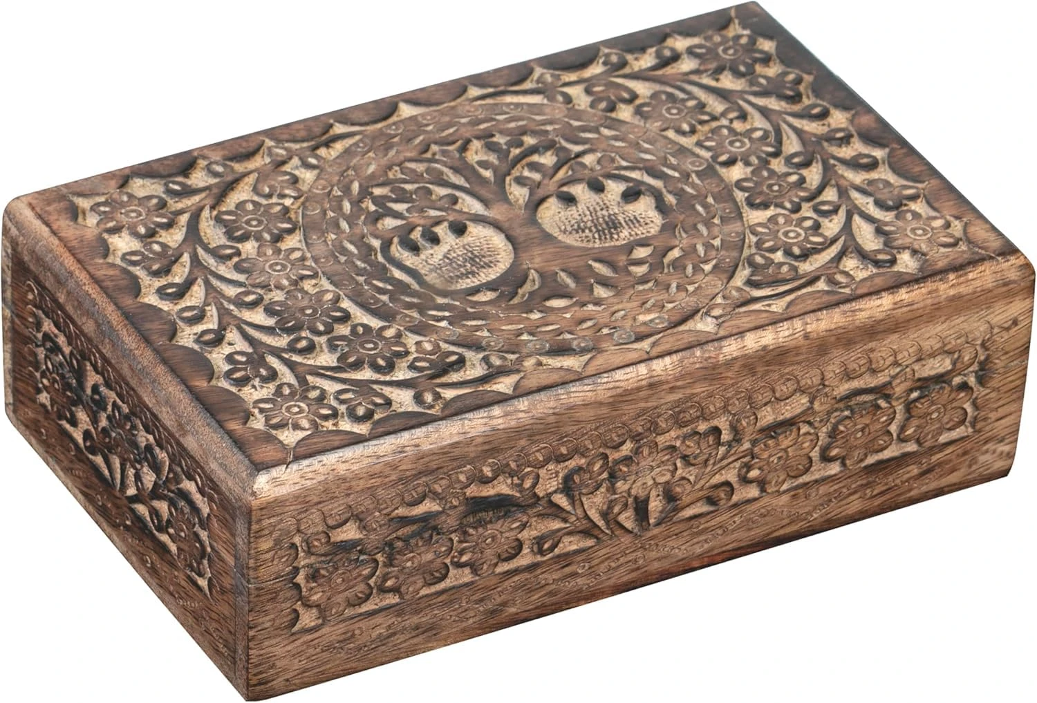 Wooden Decorative Box with Life of Tree Carving - Antique Design for Sister Birthday Gifts, Unique Gift Items For Women Birthday Unique, wooden Handmade love Gift box