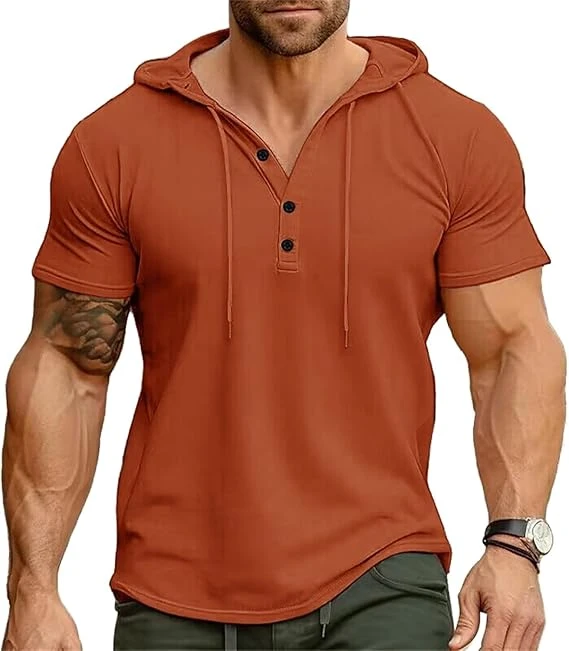 Talitha Fashion Men Gym T-Shirt (in, Alpha, M, Regular, Rust)