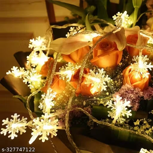 X Pulse 16 Led Snowflake String Lights 3 Meters Fairy Lights for Home Christmas Decoration (White , Warm)