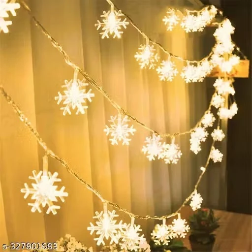 X Pulse Snow Flake String Lights for Indoor Outdoor Decoration Diwali Light for Party Birthday Diwali Christmas Navratri Valentine Gift Home Decoration Light (3 Meter 14 LED, Warm White)
