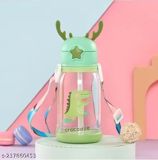 X Pulse 600ml Deer horns for kids Drinking Water Bottles / Character Motifs / Cute Characters With BPA Viral Straws FREE Pack of 1
