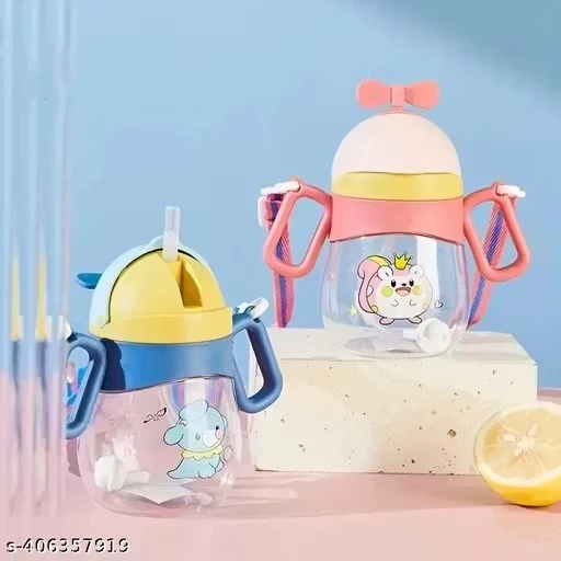 x pulse kids Drinking Water Bottles / Character Motifs / Cute Characters 360 ml Water Bottle (Set of 2, Multicolor)