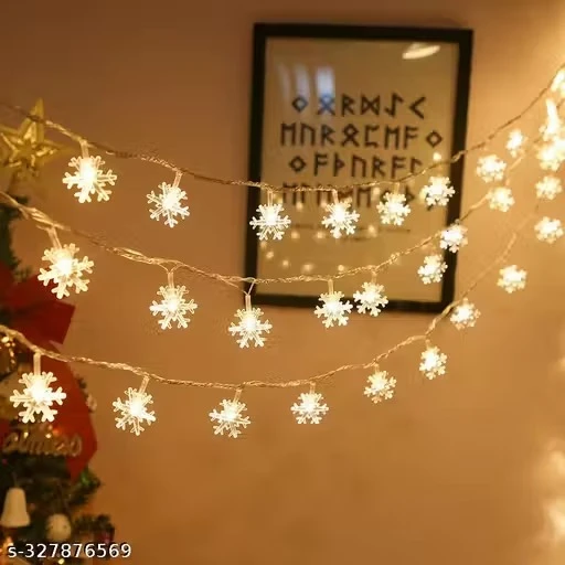 X Pulse Snow Flake String Lights for Indoor Outdoor Decoration Diwali Light for Party Birthday Diwali Christmas Navratri Valentine Gift Home Decoration Light (3 Meter 14 LED, Warm White)