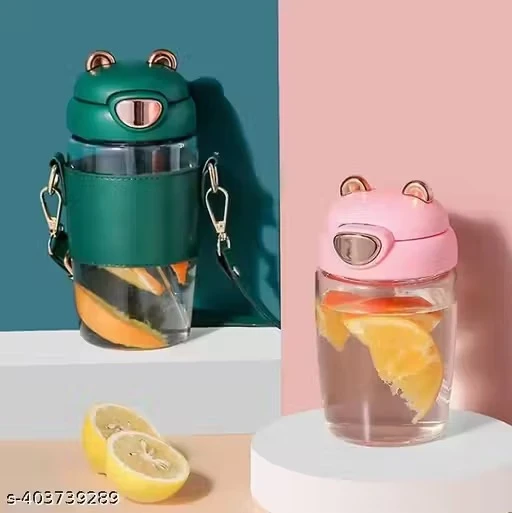 X Pulse Water Bottle Sipper Stylish Bottle Cup with Adjustable Strap for Boys and Girls 500 ml Water Bottle (Set of 2, Multicolor)
