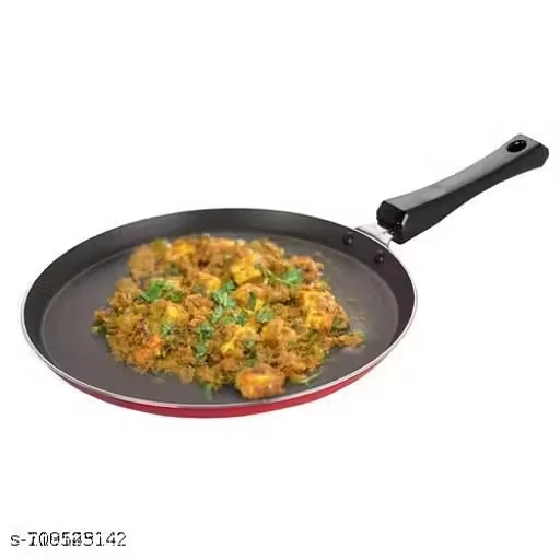 X Pulse Non Stick Cookware 4mm Aluminium Dosa Tawa / Roti Tawa / Flat Tawa (Red/Black) Dia 2.2mm