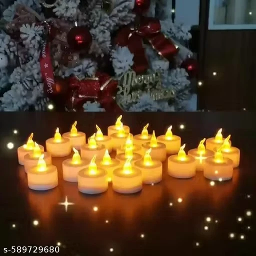 Acrylic Led Tea Light Candle For Home Decoration 18 Piece, Yellow,