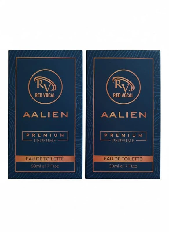RED VOCAL | Aalien Premium Perfume Eau De Toilette 50 ml – Long Lasting Unisex with Woody Amber Notes Set of 2, Non-Alcoholic Perfume