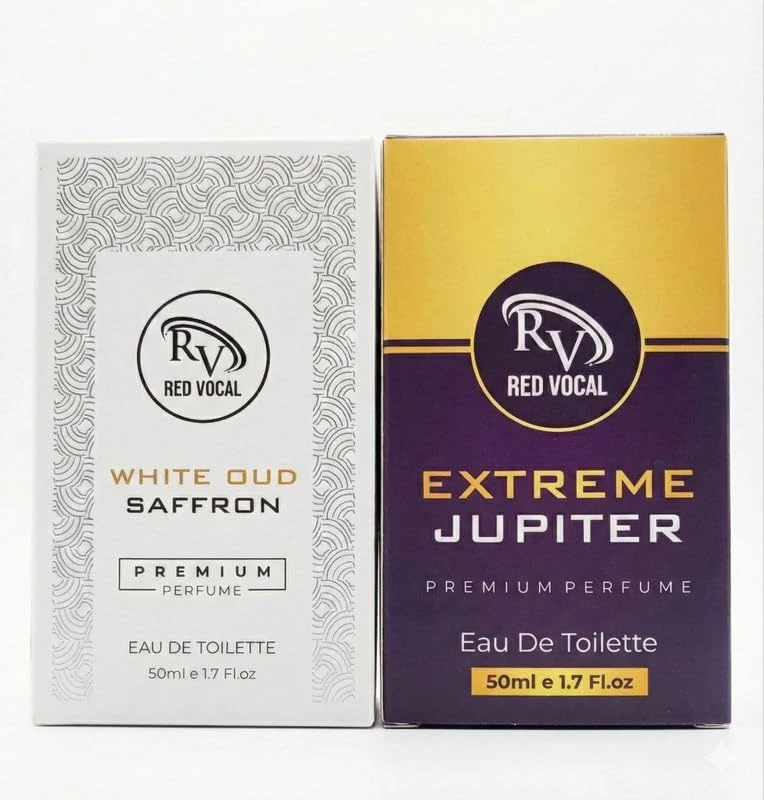 RED VOCAL | White Oud Saffron For Unisex & Extreme Jupiter Premium Perfume Set Men For Women | Long-Lasting Eau De Toilette | 2 x 50 ml Bad Angel Great for Daily