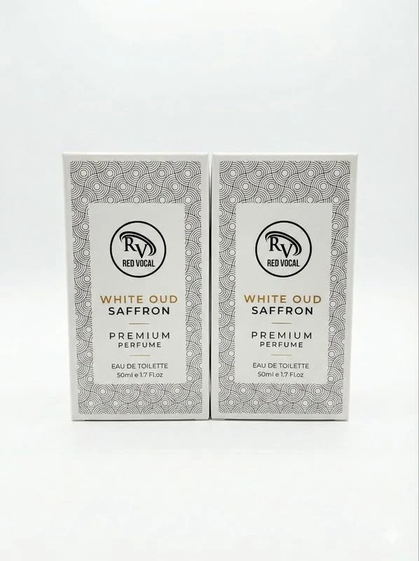RED VOCAL | White Oud Saffron Premium Perfume Eau De Toilette 50 ml – Luxury Fragrance For Unisex Set of 2 Rich Parfume for Men & Women Long Lasting Perfume, Alcohol Free Perfume,