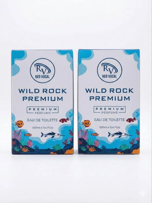 RED VOCAL | Wild Rock Premium Perfume Eau De Toilette for Men – 100 ml Bold, Fresh & Long-Lasting Set of 2 Fragrance|Premium Gift Pack for Men | Travel-Friendly Mini Perfumes