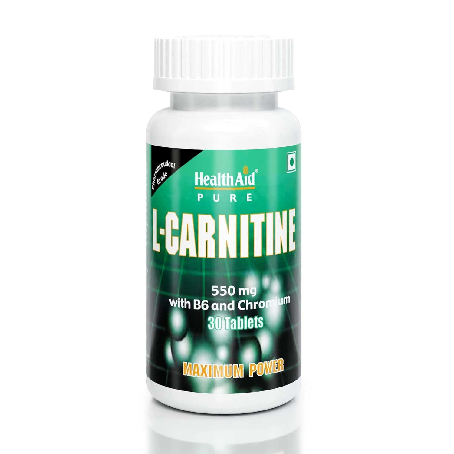 HealthAid L-Carnitine 550mg with B6 and Chromium – 120 Veg Tablets | Supports Fat Transport to Muscles, Helps Convert Fat into Energy, Pre/Post Workout Supplement | For Men & Women