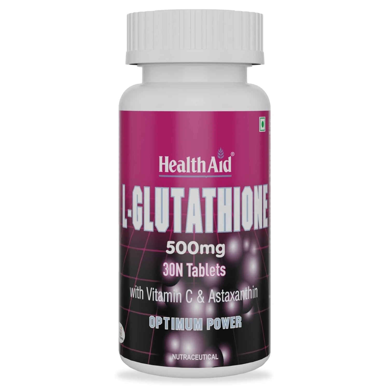 HealthAid L-Glutathione 500mg with Vitamin C | Supplement to Support Skin Health & Antioxidant Protection | 30 Tablets