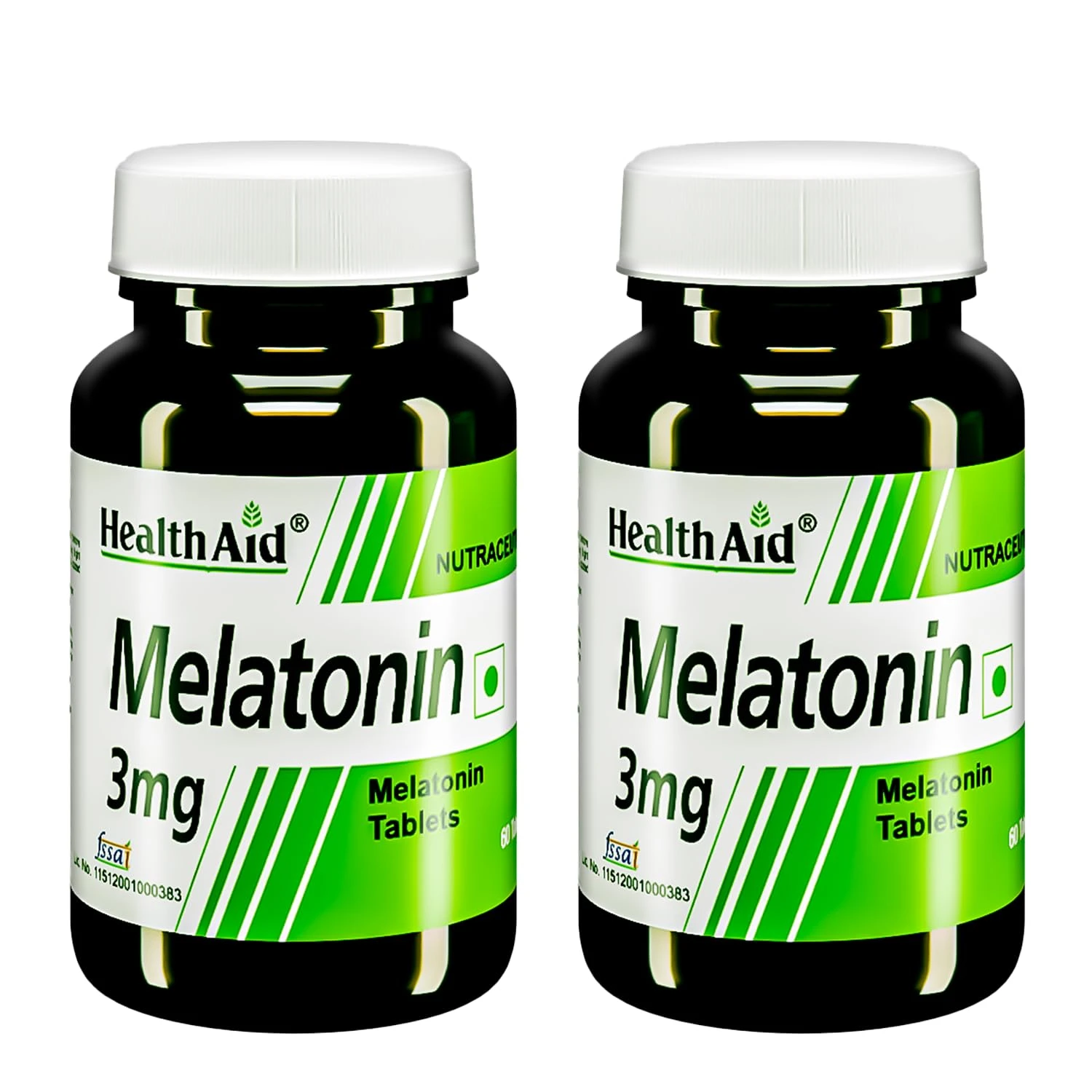 HealthAid Melatonin 3mg Supplement for Men & Women | Supports Relaxation, Restful Sleep & Healthy Sleep Cycle | 60 Tablets(Pack of 2)