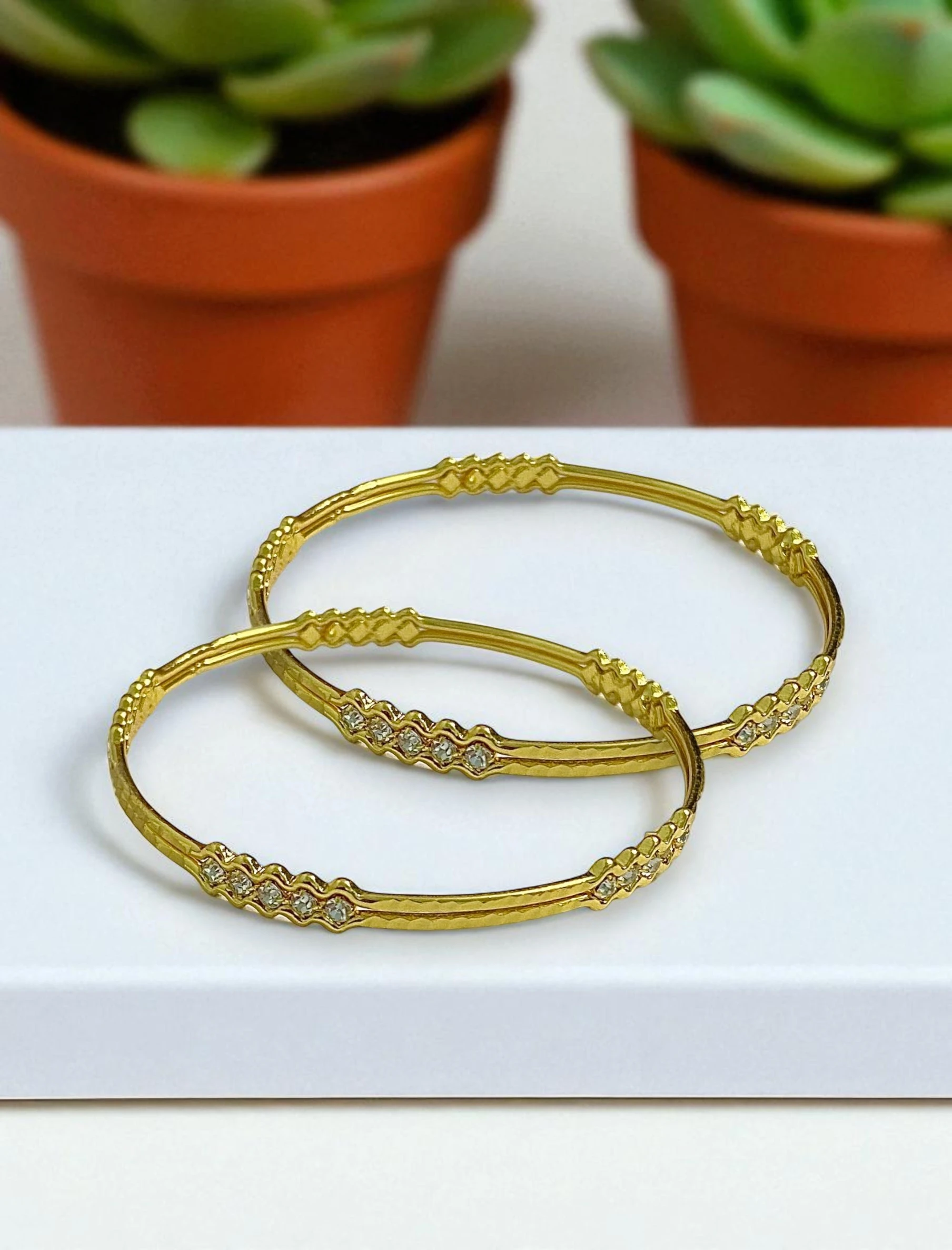 Traditional Yet Trendy Gold-Plated Bangles for Festive Wear