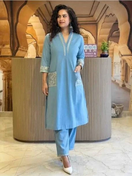 Women Viscose Rayon Kurta Pant Set