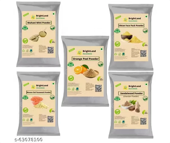 Brightland Combo of Skin care 50gm masoor dal powder 50gm powder 50gm ubtan 50gm sandalwood 50gm orange peel powder