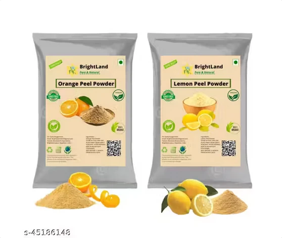 Brightland Lemon Peel Powder And Orange Peel Powder For Face pack (50gm Each )