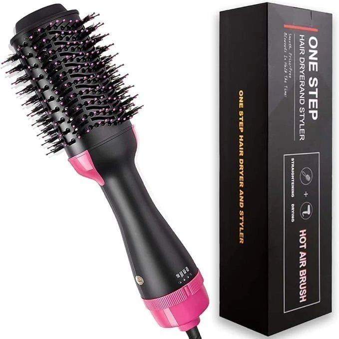 Hair Dryer Brush Professional 4 In 1 One Step Volumizer Hair Dryer For Blow Drying Hot Air Brush One Step Styler Straightener In One For Girls & Women Now With Improved Motor, Less Frizz, More Shine And Less Heat Damage For Salon-Style Blowouts 1000 WATTS