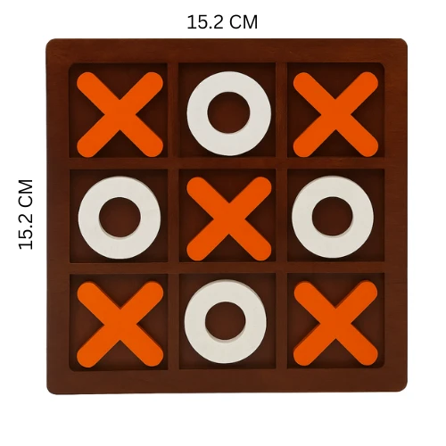 Wooden Tic Tac Toe xox Portable Game for All Groups boys and girls (pack of 1)
