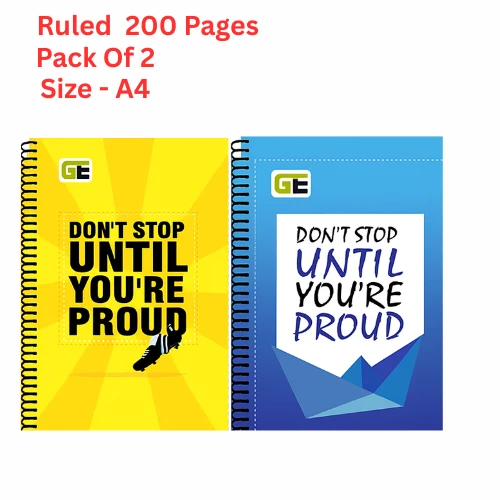 A4 size Ruled spiral notebook || set of 2 || 400 pages || 2x200 pages each notebook || Best for Student and Artist