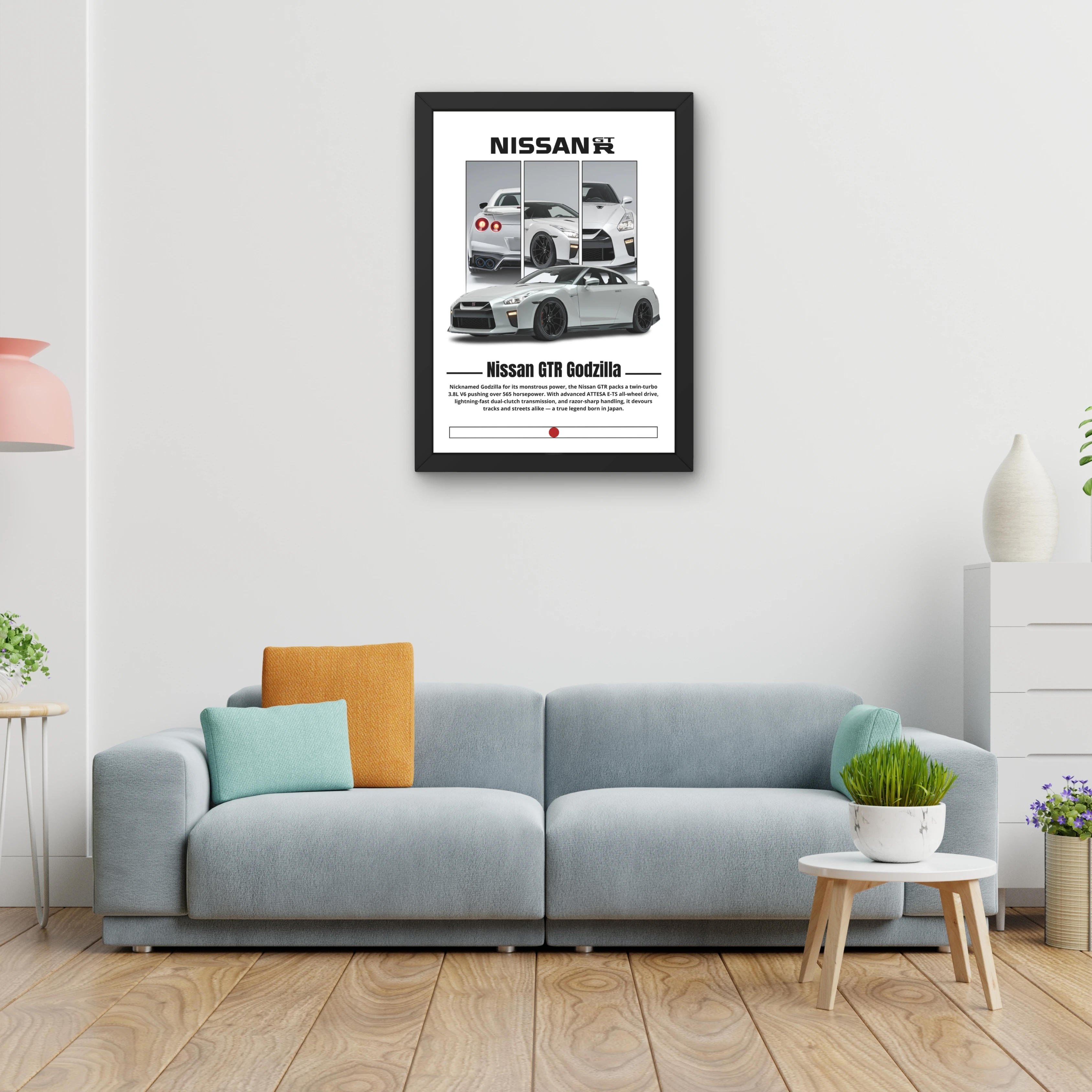 VK Craft Creations Car Framed Poster, Cars Theme, Digital Reprint, 12 x 9 inch, Gift for Boys Room, Pack of 1 (Style 01)