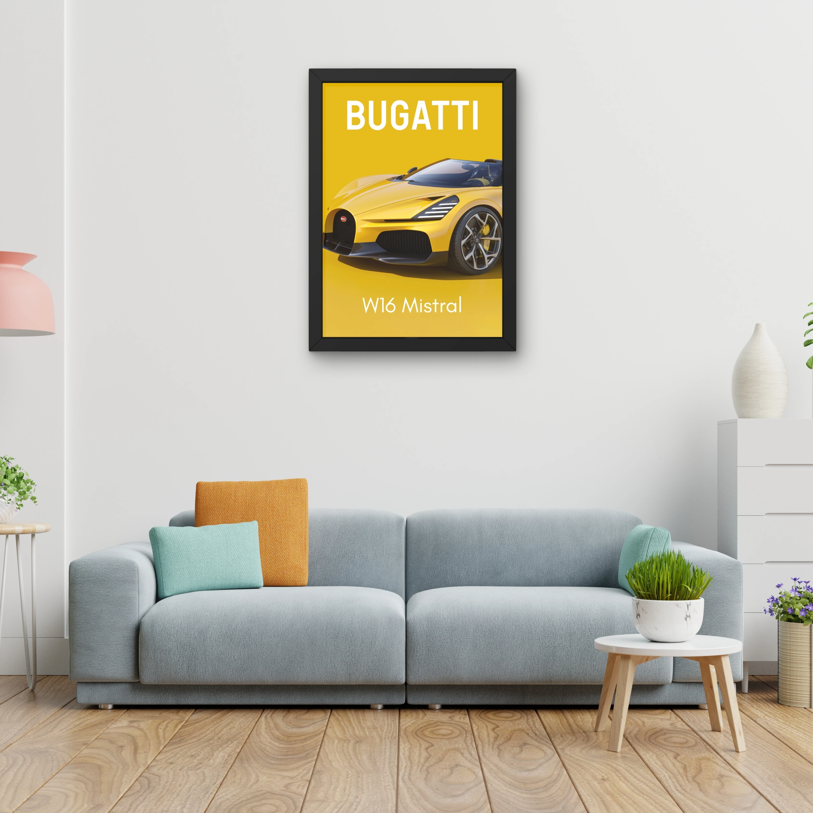 VK Craft Creations Car Framed Poster, Cars Theme, Digital Reprint, 12 x 9 inch, Gift for Boys Room, Pack of 1 (Style 10)
